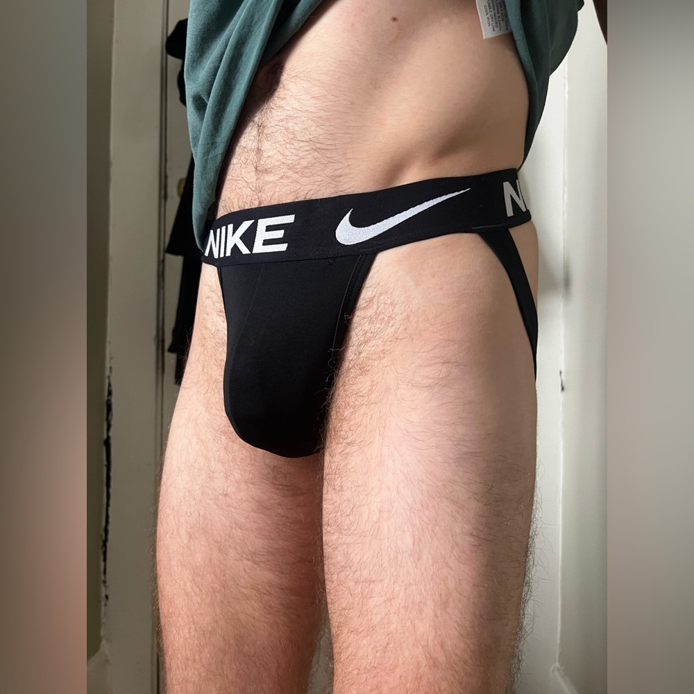 2 Nike Men's Black Athletic Jockstrap